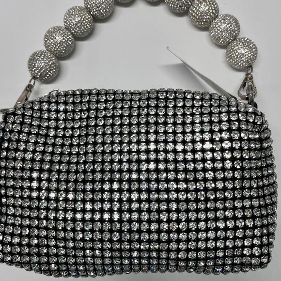 Urban Expressions Rhinestone Embellished Silver Bag NWT - Picture 4 of 13